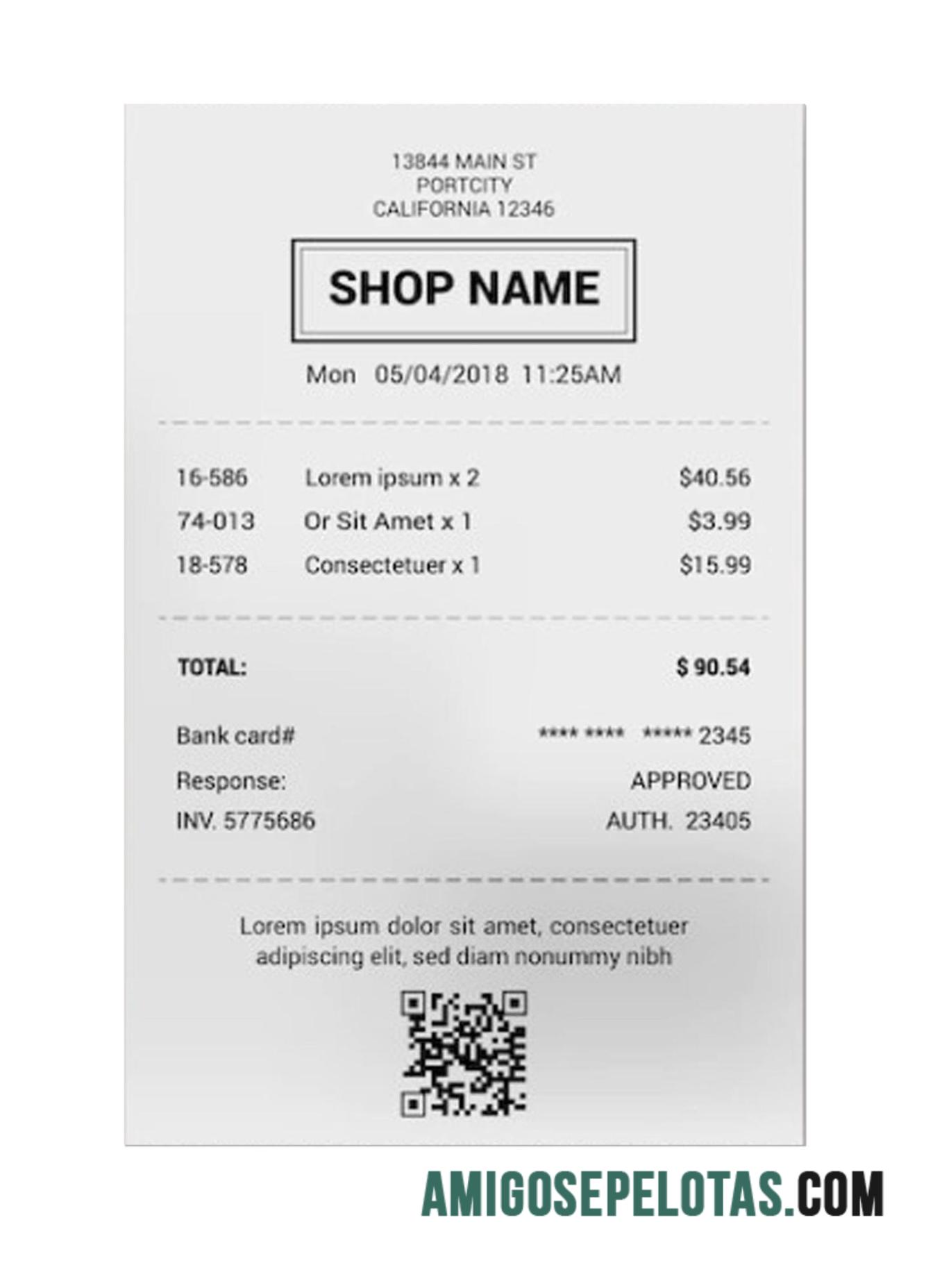 Shop Kwitansi contoh templat