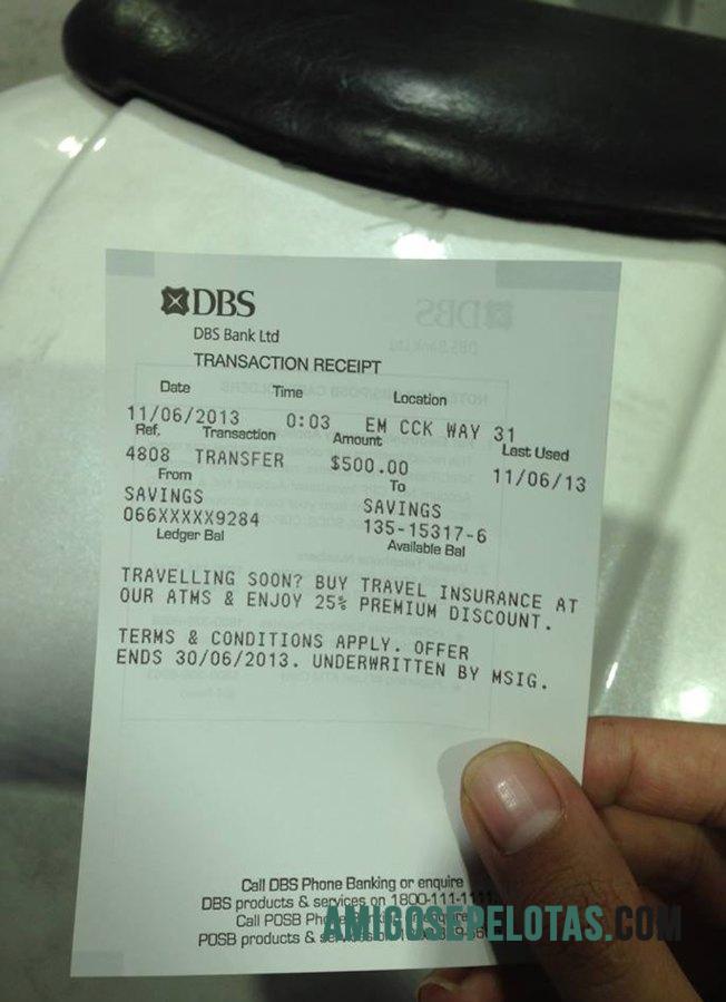 Singapura Dbs bank check templat