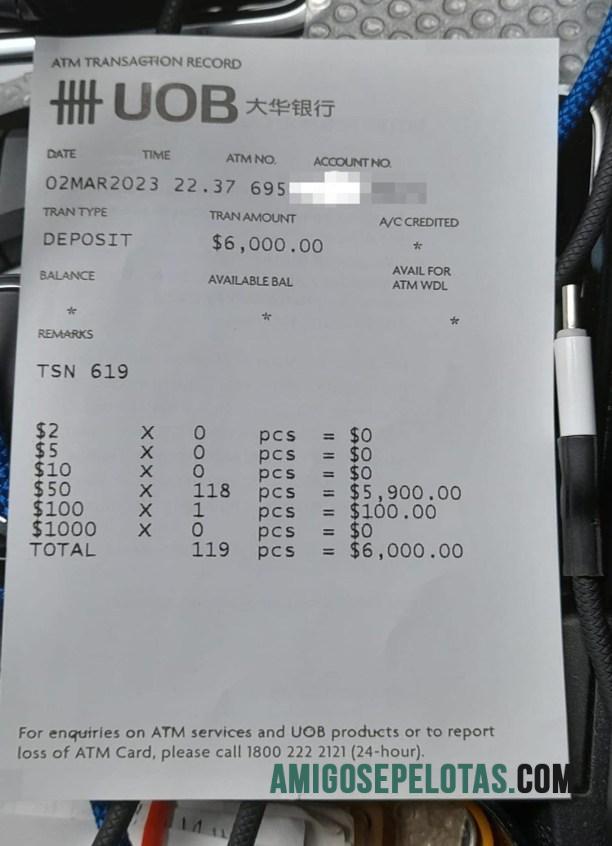 Singapura Uob bank Pembayaran slip desain