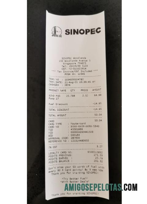 Sinopec corporation Pembayaran Kwitansi makering