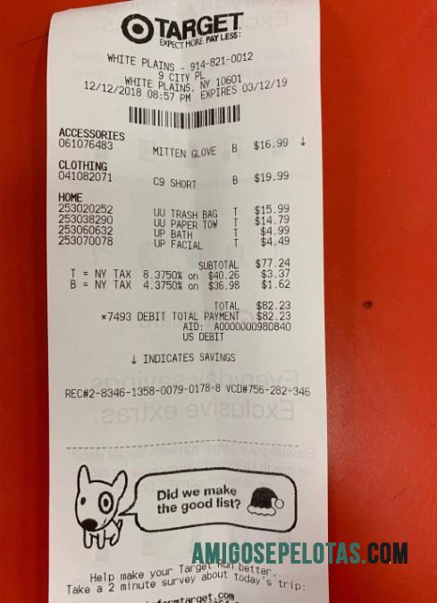 Target corporation Pembayaran Kwitansi pratinjau
