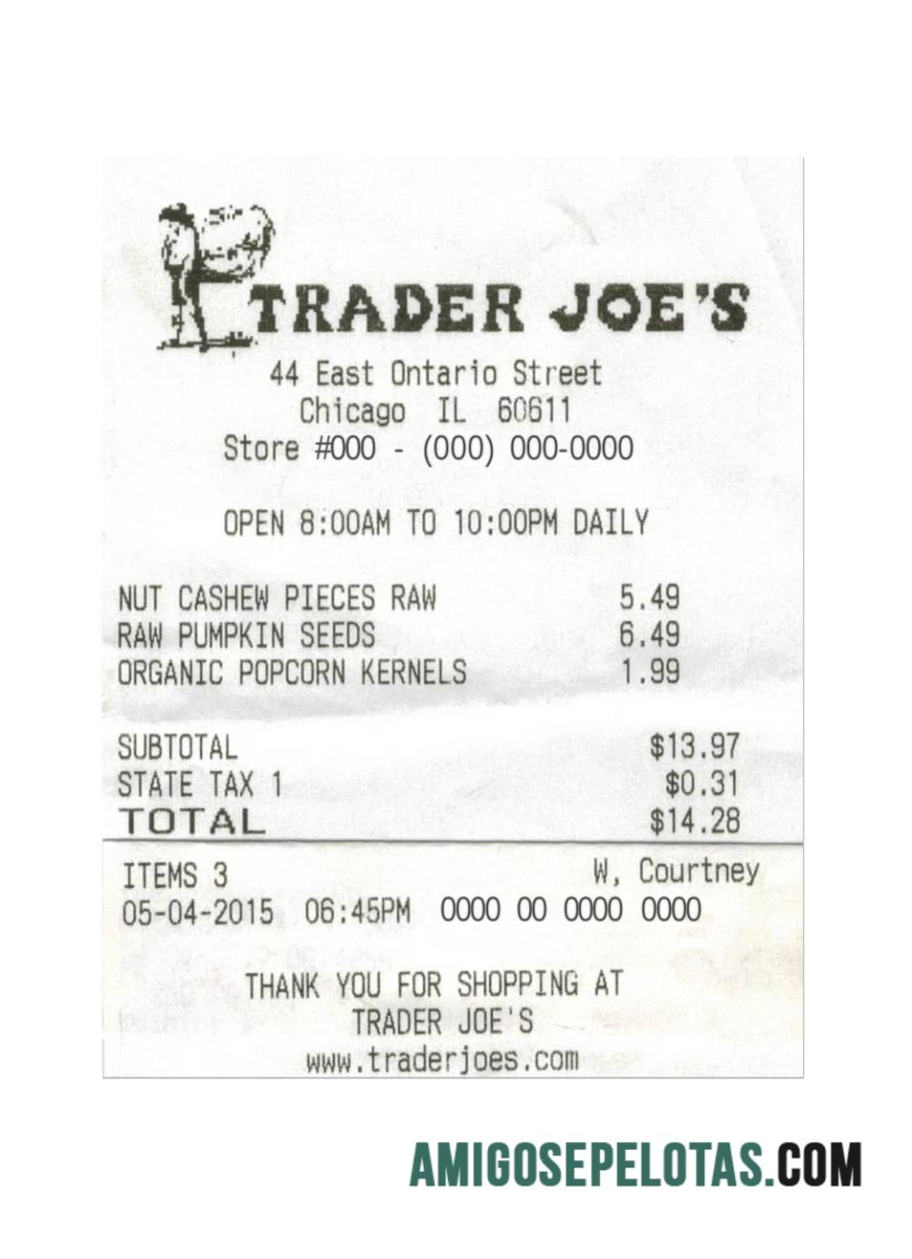 Trader Joe'S cash Kwitansi desain