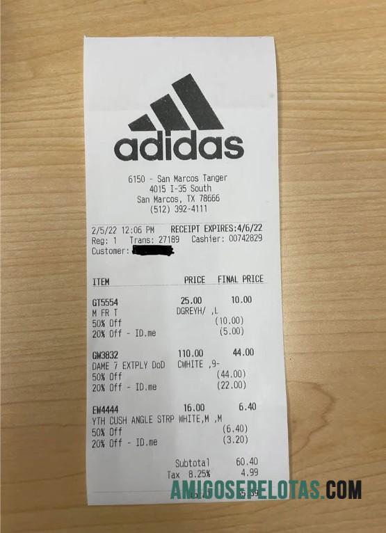 AS Adidas Pembayaran Kwitansi sampel