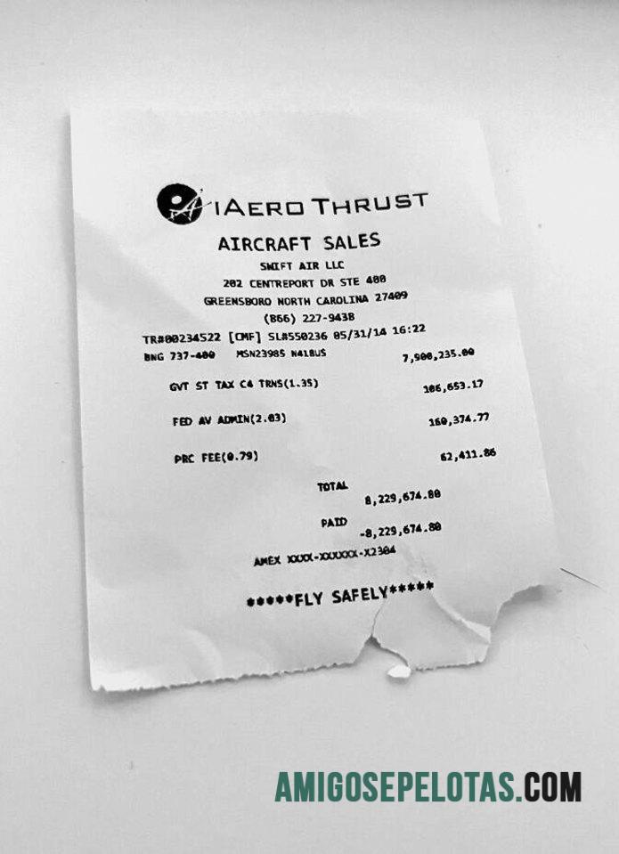 AS Aerothrust Holdings Pembayaran Kwitansi pratinjau