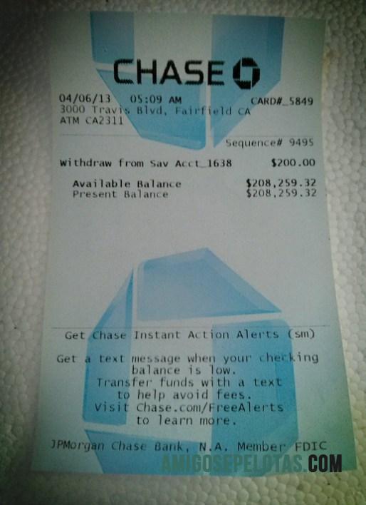 AS Chase bank Pembayaran slip desain