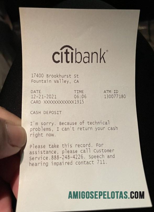 AS Citibank Setoran Kwitansi sampel