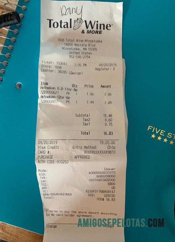 AS Total wine & more store Pembayaran Kwitansi sampel