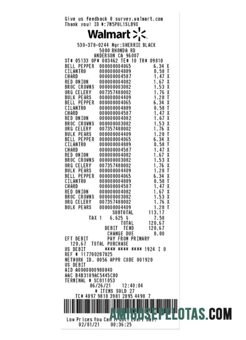 Dapat Diedit Walmart Pembayaran check templat