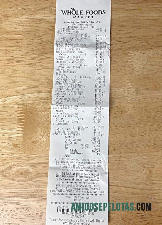 Whole foods market Pembayaran Kwitansi makering