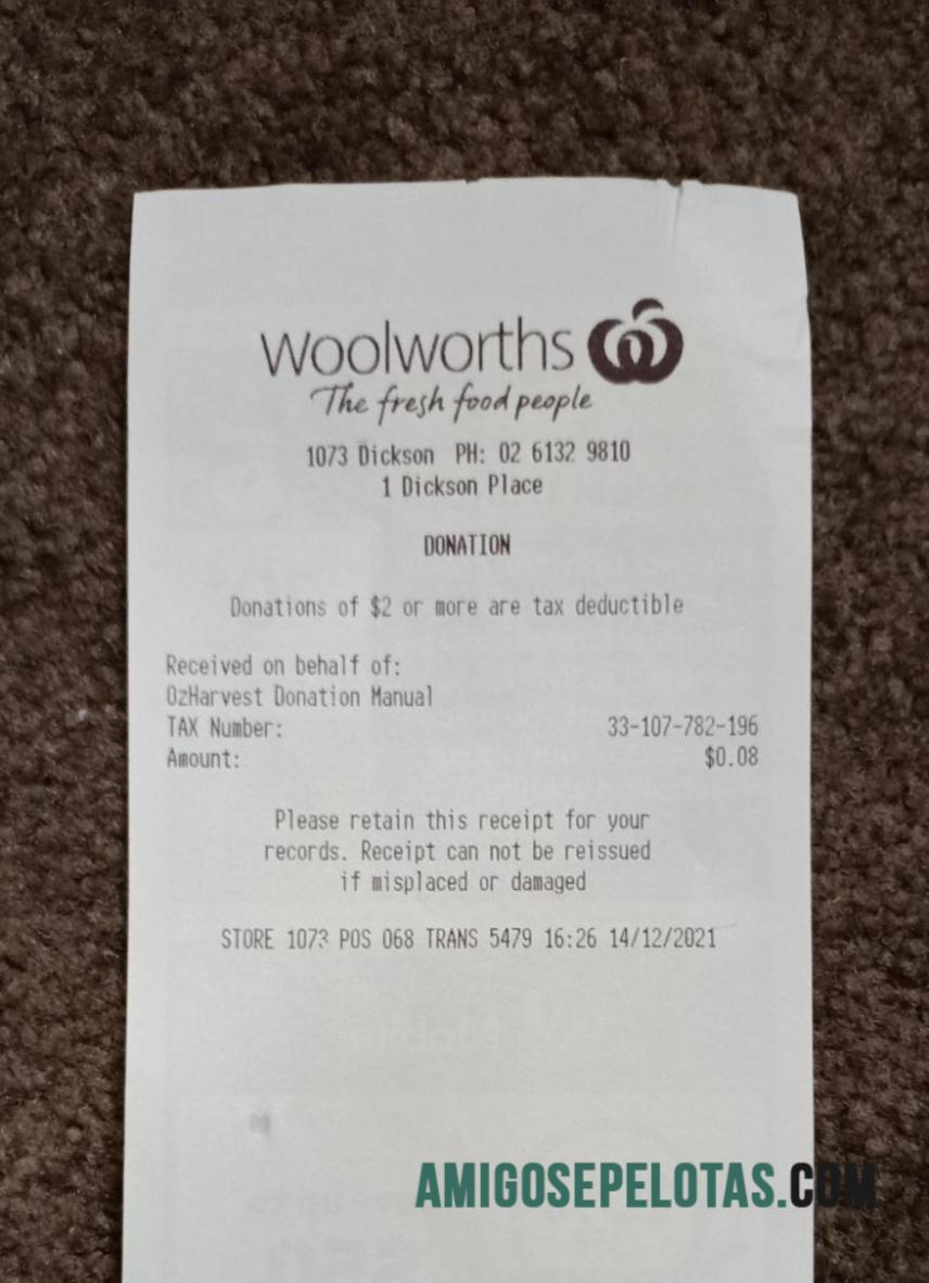 Woolworths market Kwitansi templat