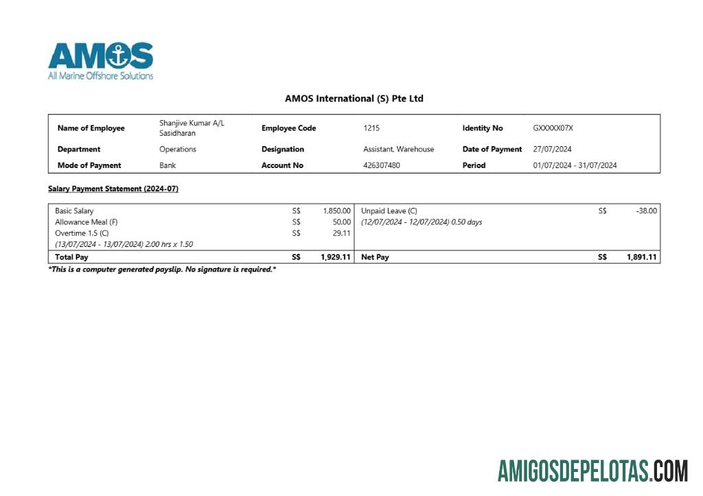 Premium AMOS International earnings Ringkasan templat in Word and PDF format.PDF, 1