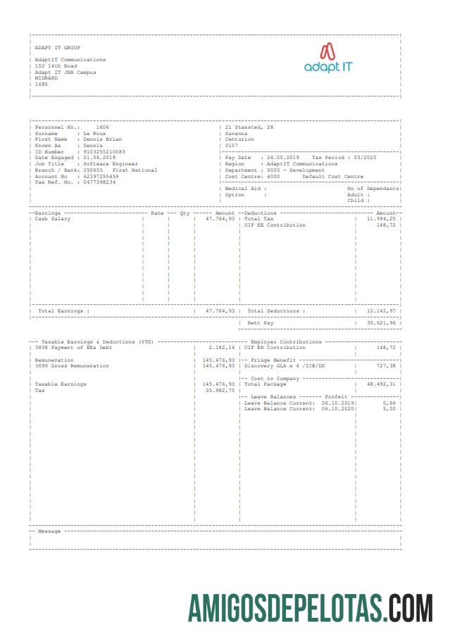 Adapt KTP Group Paystub templat