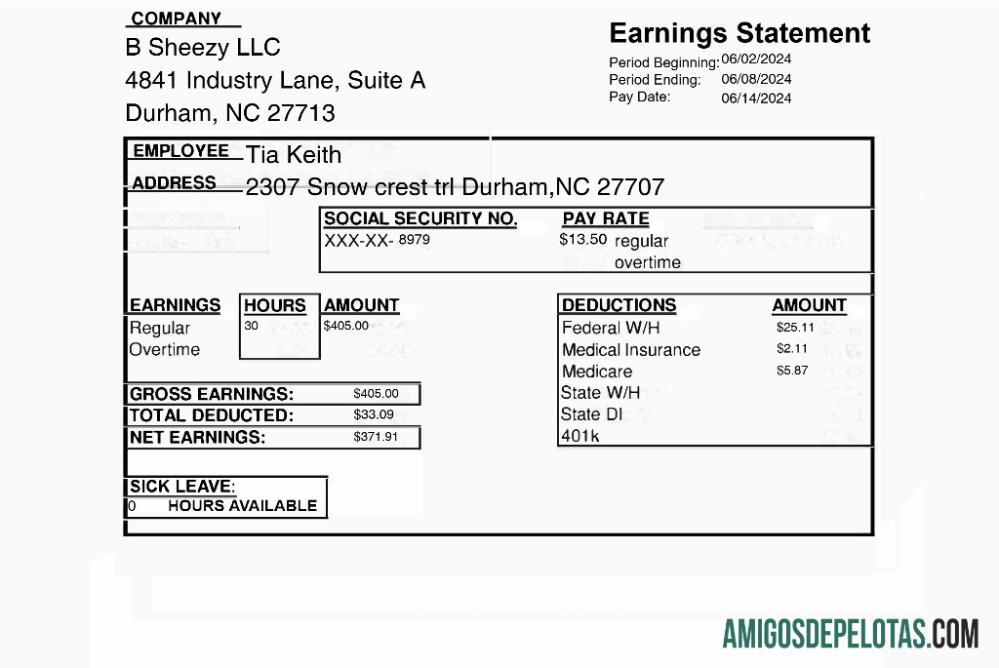 Berkualitas B Sheezy LLC earnings laporan templat in Word and PDF format.PDF, 1