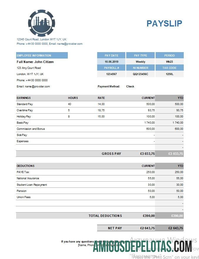 Berkualitas Chemical Perusahaan payslip templat in Excel and PDF format