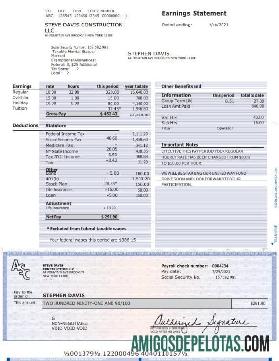 Construcion LLC earnings laporan desain