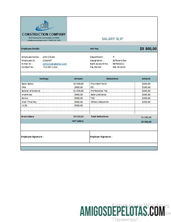 Construction Perusahaan earning laporan in Excel and PDF format makering