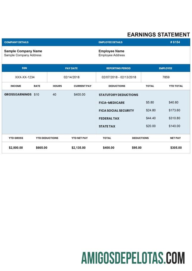 Dapat Diedit DARKBLUE pay stub Word and PDF templat
