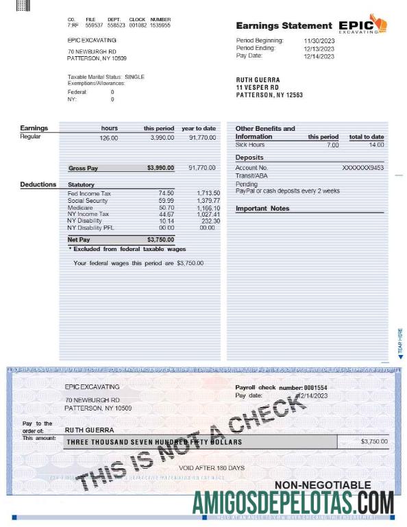 Dapat Diedit EPIC EXCAVATING earnings laporan templat in Word and PDF format.PDF, 1