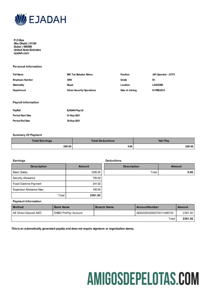 Berkualitas Ejadah asset management Perusahaan payroll templat in Word and PDF format.PDF, 1
