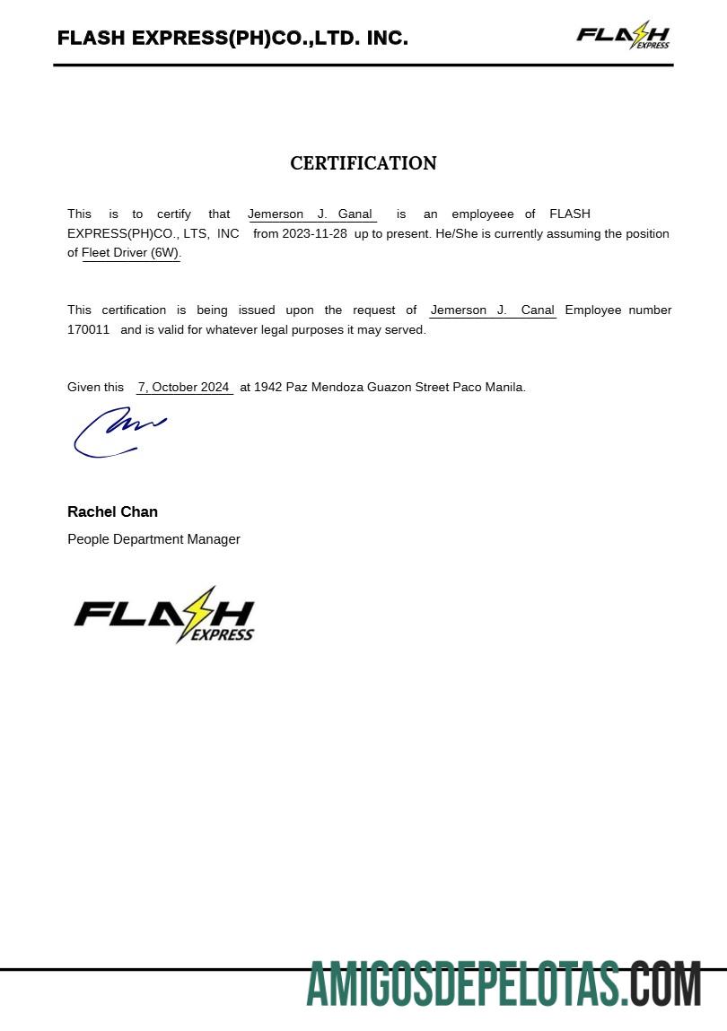 Berkualitas Flash Express Co. payslip templat in Word and PDF format.PDF, 1