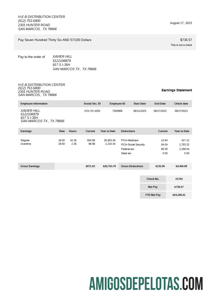 Realistis H E B Distribution Center earning laporan templat in Word and PDF format.PDF, 3