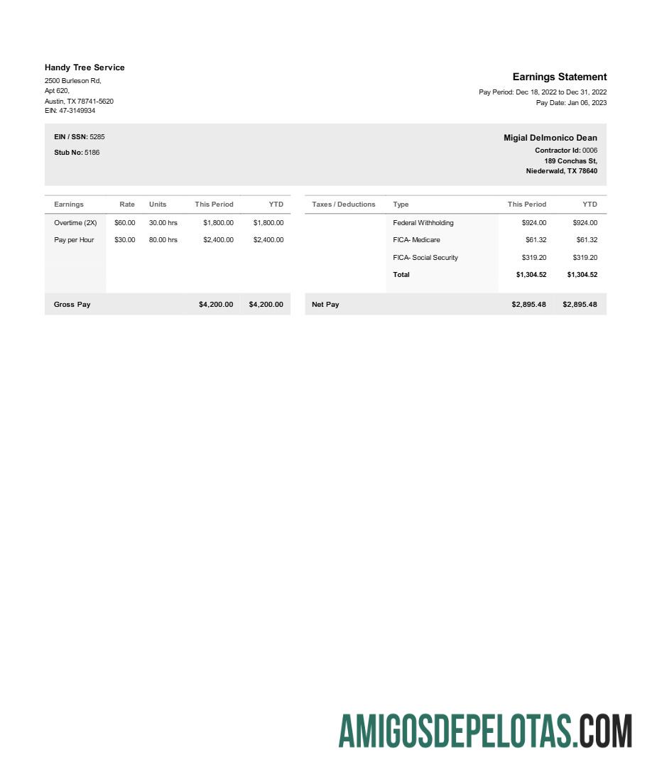 Profesional Handy Tree layanan earnings laporan templat in Word and PDF format.PDF, 1