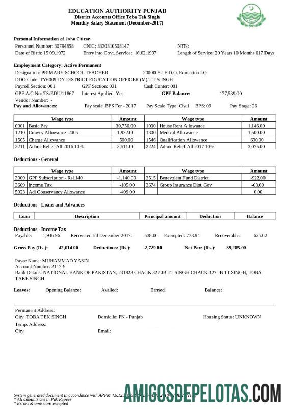 India education authority Punjab mpnthly salary laporan in Word and PDF format makering