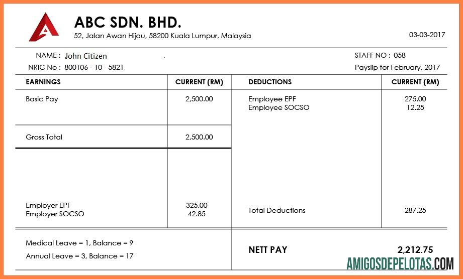 Berkualitas Malaysia ABC SDN. BHD. pay stub Word and PDF templat