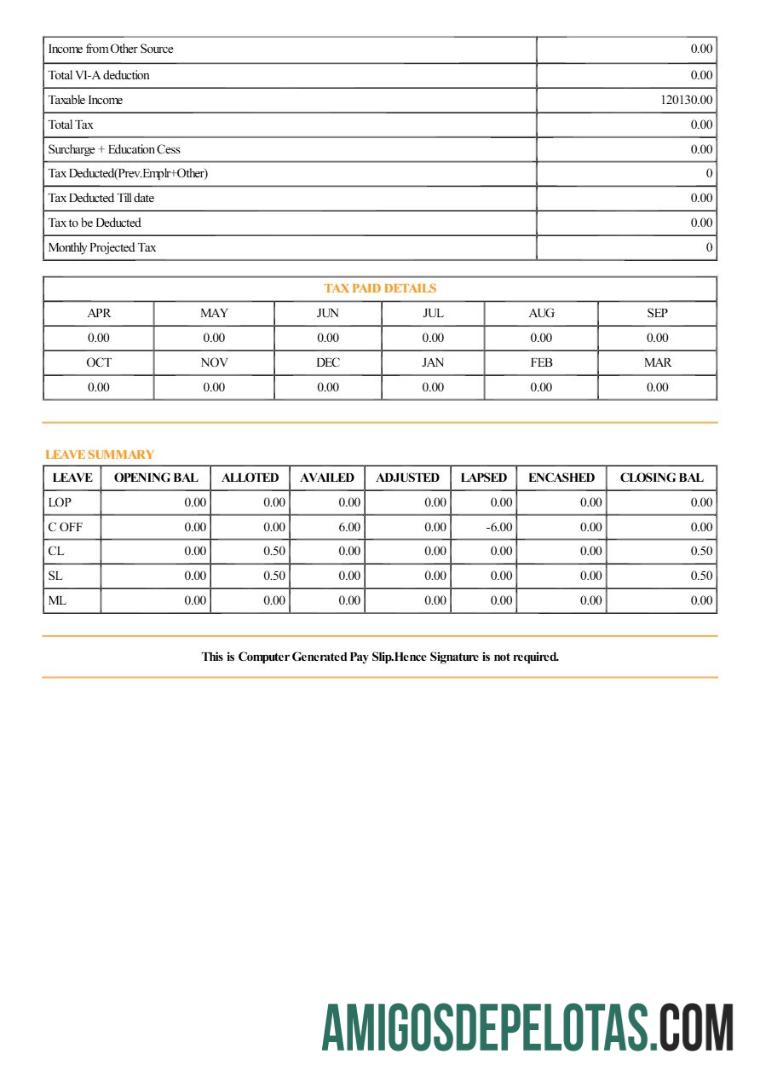 Berkualitas Patil Rail Infrastructure payslip templat in Word and PDF format.PDF, 2