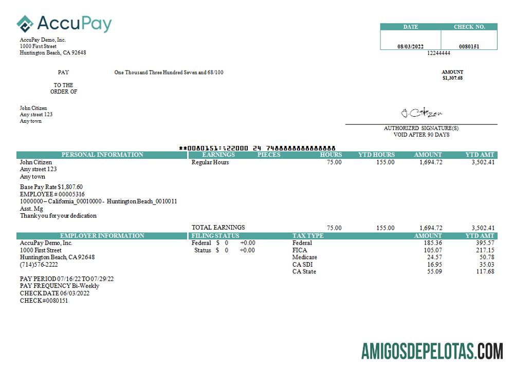AS Accupay Demo Inc. payroll Perusahaan makering