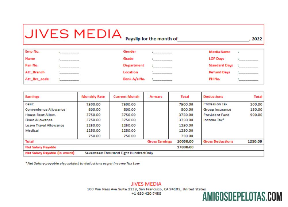 AS Jives Media advertising Perusahaan pay stub makering