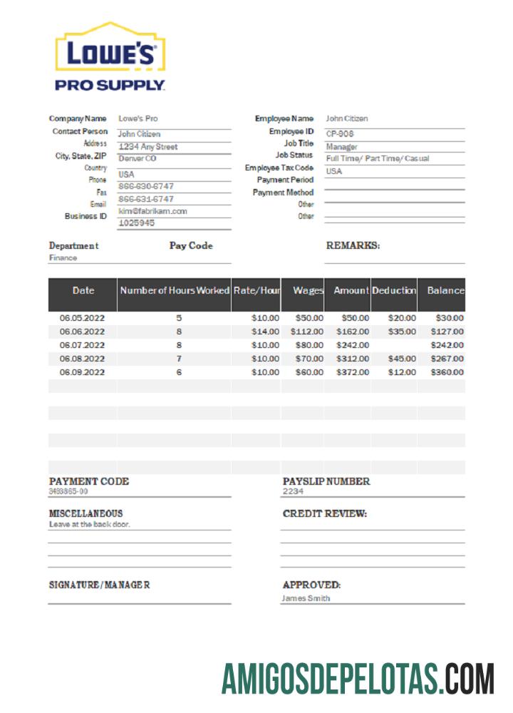 AS LoweΓÇÖs Pro Supply wholesale Perusahaan pay stub pratinjau