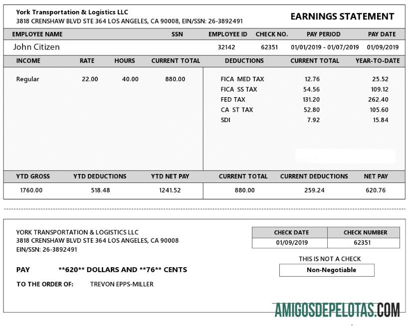 AS YORK transportasi & Logistics LLC earning laporan in Word and PDF format makering