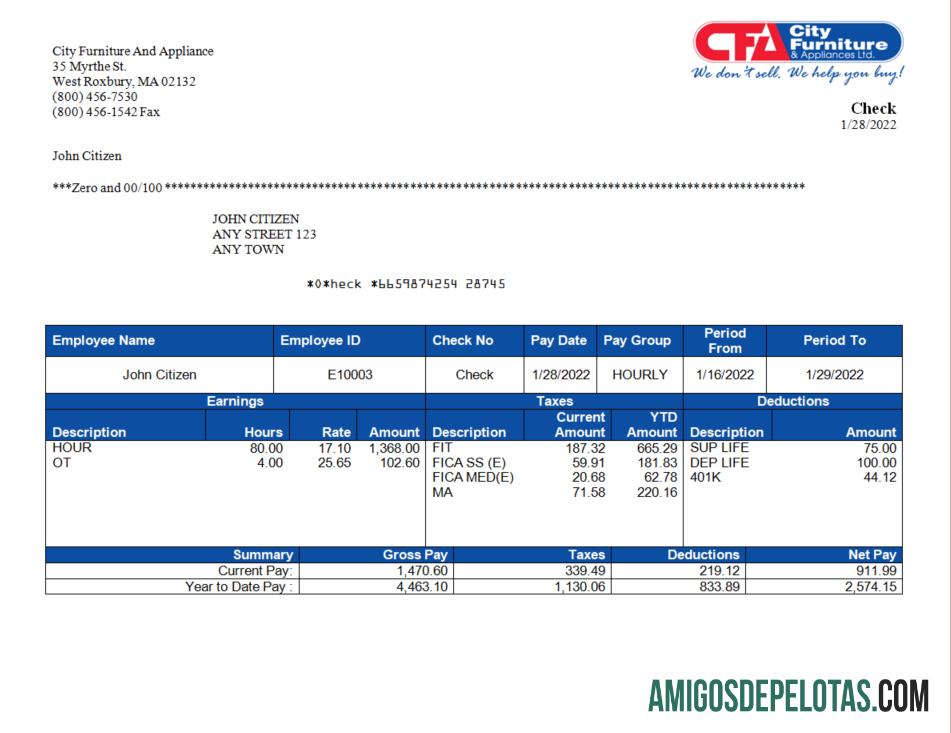 AS furniture & appliances employee sheet desain