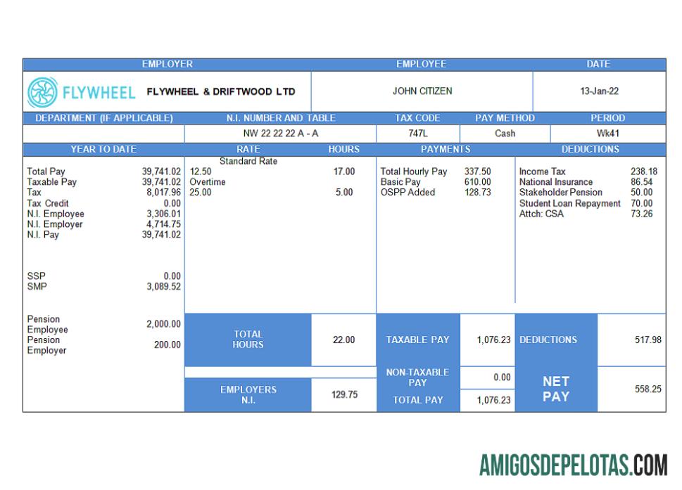 Inggris Raya flywheel & driftwood Perusahaan employee sheet templat
