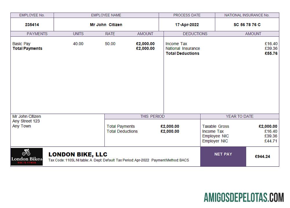 Inggris Raya biking Perusahaan employee sheet sampel