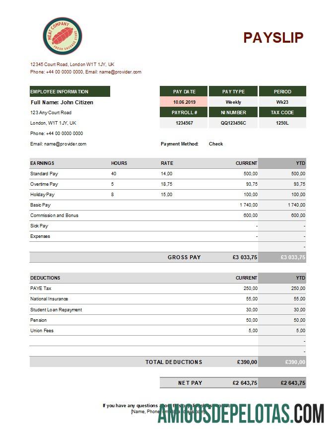 food meat Perusahaan earning laporan in Excel and PDF format templat