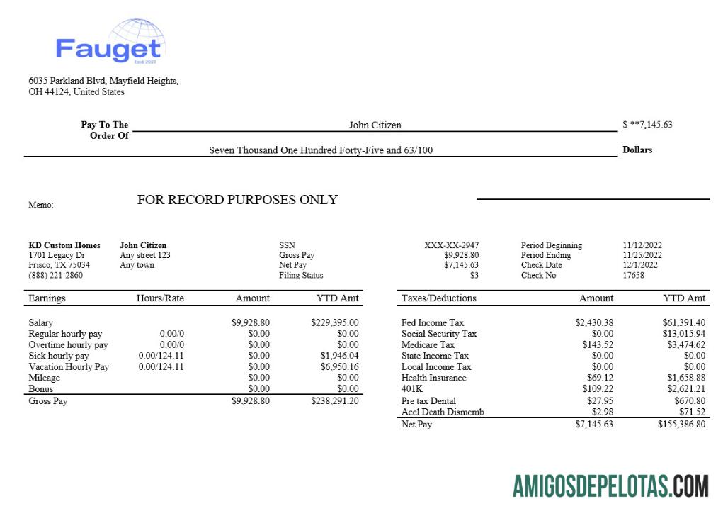 Informasi corporation Dapat Diedit payroll in Word and PDF format pratinjau
