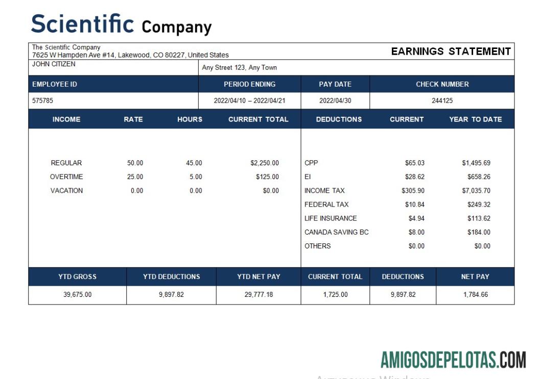scientific Perusahaan payroll laporan in Word and PDF format templat