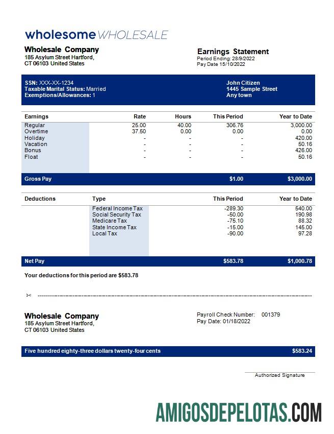 Realistis wholesale Perusahaan payroll templat in Word and PDF format