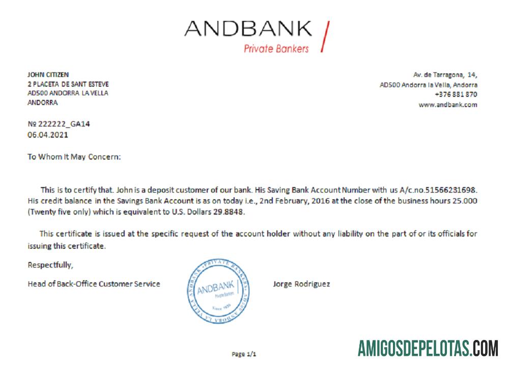 Andorra Andbank bank Referensi pratinjau