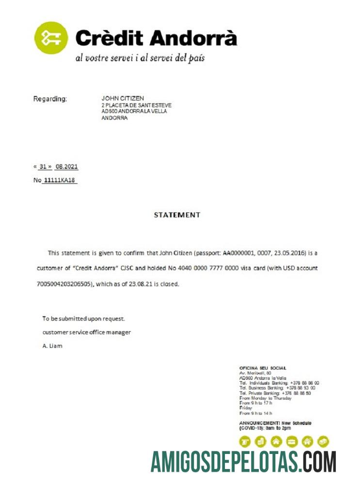 Andorra Kredit Andorra bank closure Referensi makering