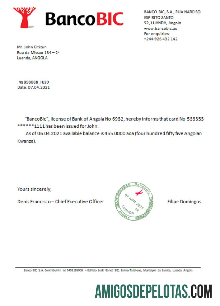 Angola Bancobic Referensi desain