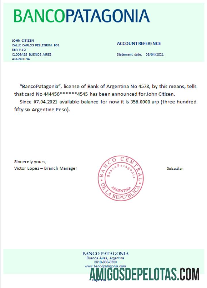 Argentina Bancopatagonia Referensi templat