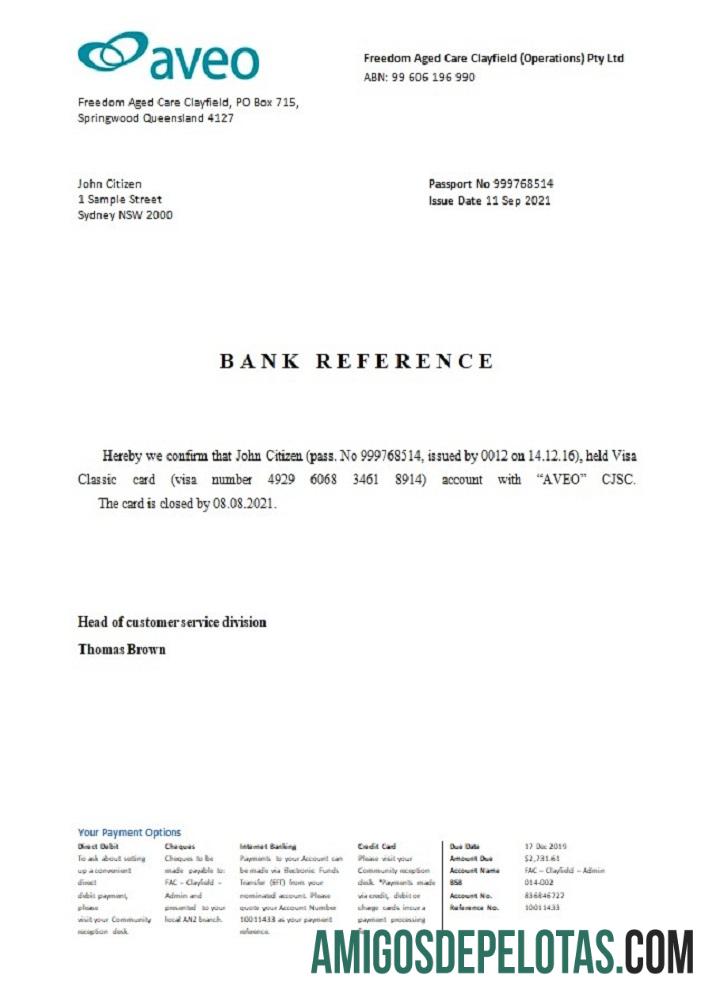 Australia AVEO closure Referensi templat