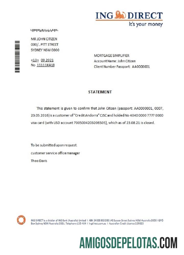 Australia ING direct closure Referensi sampel