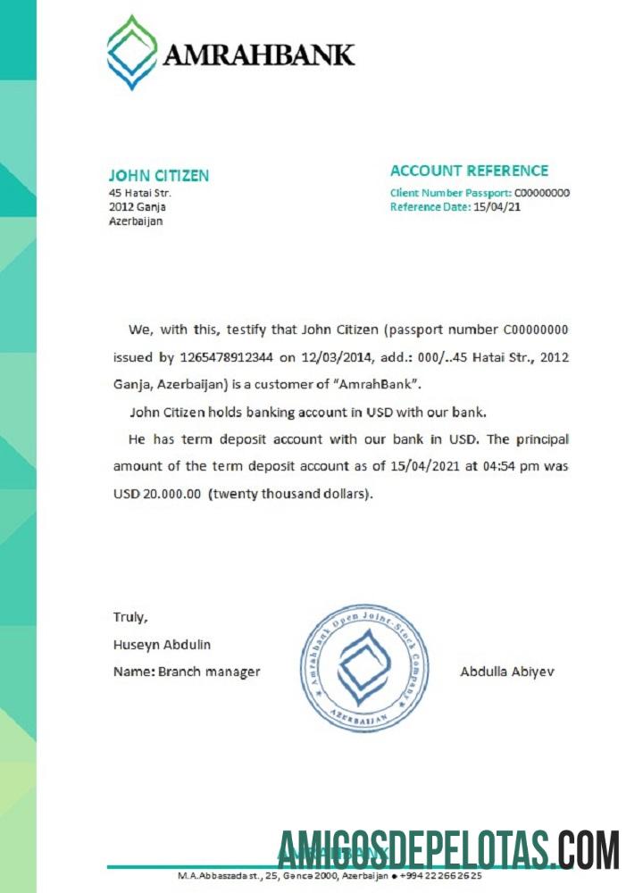 Azerbaijan Amrahbank Referensi pratinjau