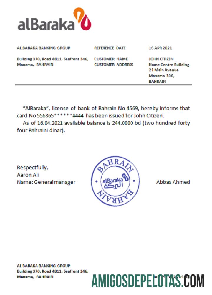 Bahrain Al Baraka Referensi sampel
