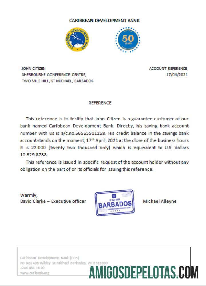 Barbados Caribbean Development bank Referensi sampel