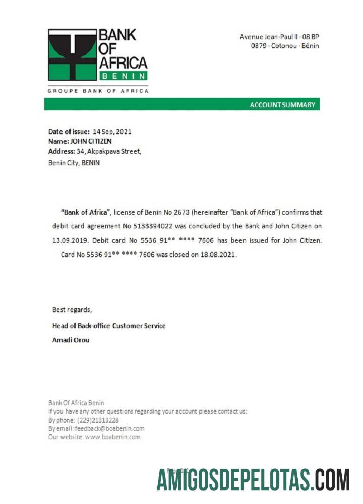Benin BankofAfrica closure Referensi desain